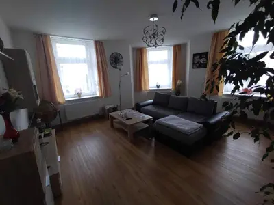 Ein Sitzbereich in der Unterkunft Ferienwohnung Lange