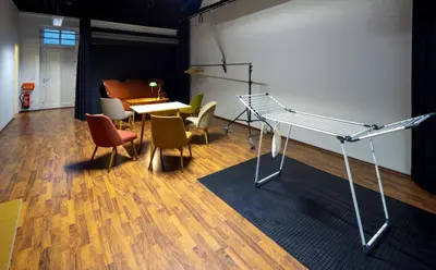 Ein Sitzbereich in der Unterkunft Studioatelier in Übigau