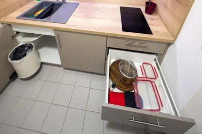 Küche/Küchenzeile in der Unterkunft Studioatelier in Übigau