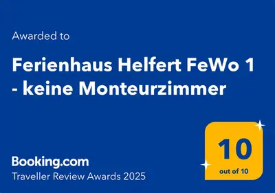 Ein Zertifikat, Auszeichnung, Logo oder anderes Dokument, das in der Unterkunft Ferienhaus Helfert FeWo 1 mit großer Terrasse ausgestellt ist