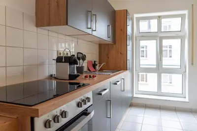 Küche/Küchenzeile in der Unterkunft Studio THREE / Wifi / Netflix / 3 getrennte Betten