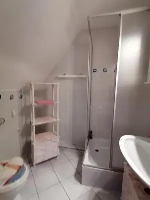 Ein Badezimmer in der Unterkunft Ferien im Haus am Waldrand