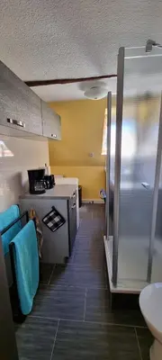 Küche/Küchenzeile in der Unterkunft Ferienwohnung am Fuße des Schwartenberges