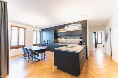 Küche/Küchenzeile in der Unterkunft TIP! Design trifft Lage 120 qm Premium Apartment