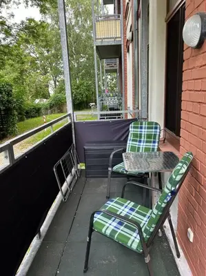 Ein Balkon oder eine Terrasse in der Unterkunft Ruhige Wohnung im Fabrikstil in Chemnitz