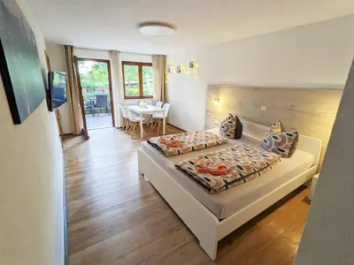 Ein Bett oder Betten in einem Zimmer der Unterkunft S3 - Urlaubsmagie - für 4P mitten im Elbsandsteingebirge