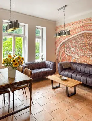 Ein Sitzbereich in der Unterkunft Villa Emma