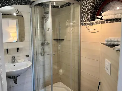 Ein Badezimmer in der Unterkunft Landdomizil Zeißig