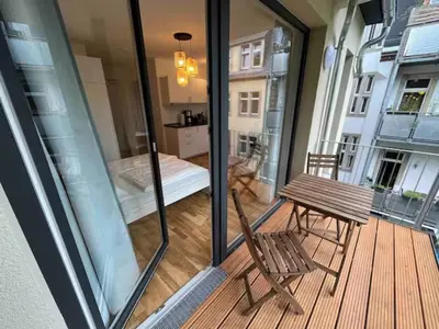 Ein Balkon oder eine Terrasse in der Unterkunft New Business Apartment Nr23