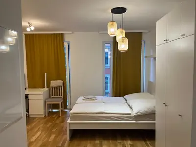 Ein Bett oder Betten in einem Zimmer der Unterkunft New Business Apartment Nr.15