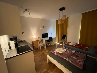 Küche/Küchenzeile in der Unterkunft New Business Apartment Nr.21