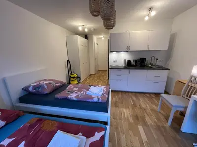 Küche/Küchenzeile in der Unterkunft New Business Apartment Nr.21