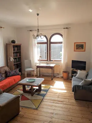 Ein Sitzbereich in der Unterkunft Apartment-Mansardwohnung
