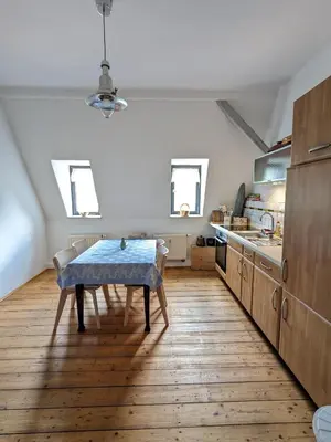 Küche/Küchenzeile in der Unterkunft Apartment-Mansardwohnung