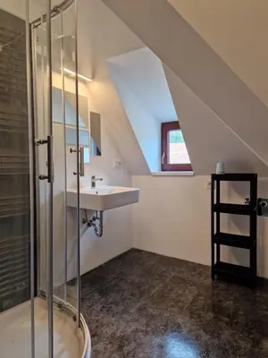 Ein Badezimmer in der Unterkunft Ausblick Freital