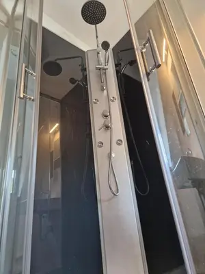 Ein Badezimmer in der Unterkunft Ausblick Freital