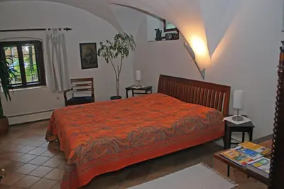 Ein Bett oder Betten in einem Zimmer der Unterkunft Poncet´sches Herrenhaus