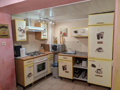 Küche/Küchenzeile in der Unterkunft Gästehaus Locanda al Castello Stolpen