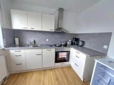 Küche/Küchenzeile in der Unterkunft Moderne Wohnung mit Vollausstattung in ruhiger Lage, W-LAN