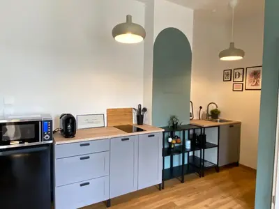 Küche/Küchenzeile in der Unterkunft K2-Project - Zeitreise ins Smart Living