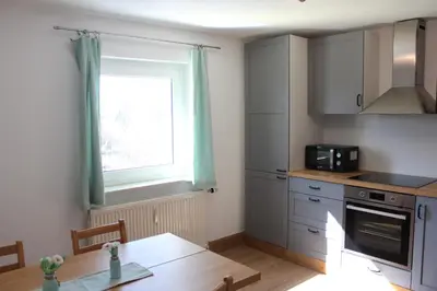 Küche/Küchenzeile in der Unterkunft Ferienwohnung Feldblick
