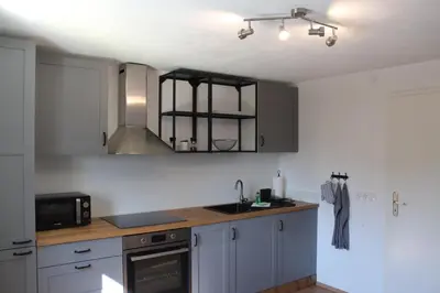 Küche/Küchenzeile in der Unterkunft Ferienwohnung Feldblick