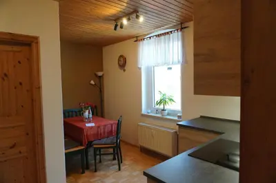 Küche/Küchenzeile in der Unterkunft Ferienwohnung Ufer - Urlaub in der Sächsischen Schweiz