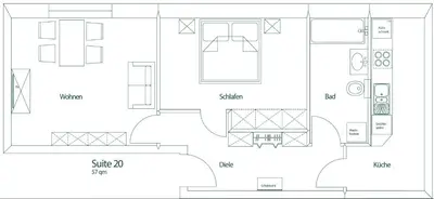 Grundriss der Unterkunft Brauhaus Suite 20