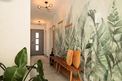 Ein Sitzbereich in der Unterkunft ZugZuflucht-neues, modernes Ferienhaus
