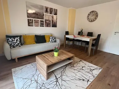 Ein Sitzbereich in der Unterkunft Ferienwohnung Frühauf Rochlitz