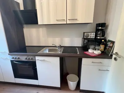 Küche/Küchenzeile in der Unterkunft Ferienwohnung Frühauf Rochlitz