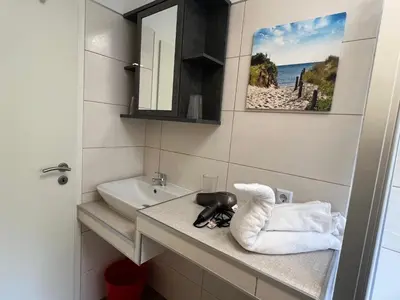 Ein Badezimmer in der Unterkunft Ferienwohnung Frühauf Rochlitz