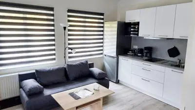 Küche/Küchenzeile in der Unterkunft Ferienwohnung Teichblick