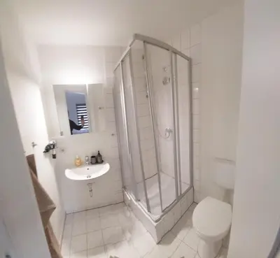 Ein Badezimmer in der Unterkunft Ferienwohnung Teichblick
