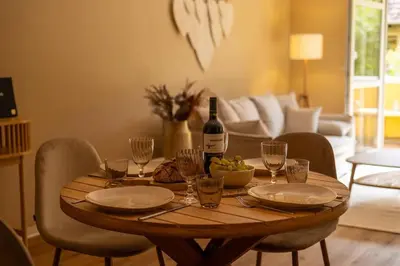 Getränke in der Unterkunft Innenstadt Appartement *Garten*