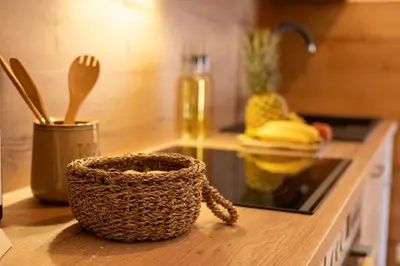 Küche/Küchenzeile in der Unterkunft Innenstadt Appartement *Garten*