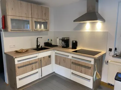 Küche/Küchenzeile in der Unterkunft Familien-Ferienhaus am Felsenlabyrinth