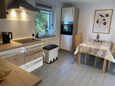 Küche/Küchenzeile in der Unterkunft Familien-Ferienhaus am Felsenlabyrinth