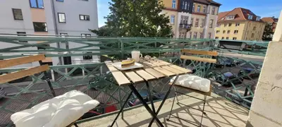Ein Balkon oder eine Terrasse in der Unterkunft Stilvolle Ferienwohnung Dresden