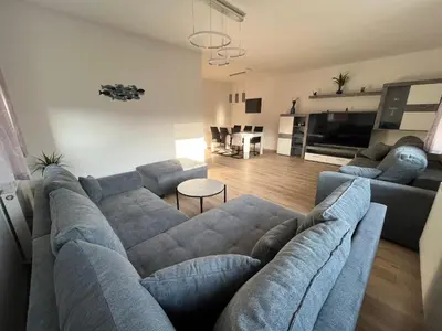 Ein Sitzbereich in der Unterkunft NP-Apartments Blasewitz