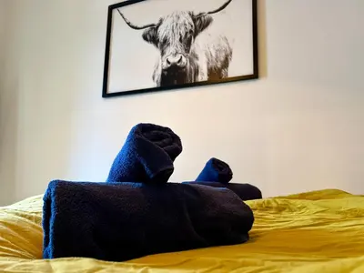 Ein Bett oder Betten in einem Zimmer der Unterkunft *Modern* 2 Personen, WLAN