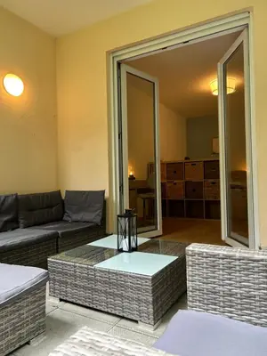 Ein Sitzbereich in der Unterkunft Stilvolle Apartments im Grünen mit Wohlfühlcharakter