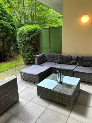 Ein Sitzbereich in der Unterkunft Stilvolle Apartments im Grünen mit Wohlfühlcharakter