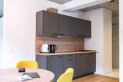 Küche/Küchenzeile in der Unterkunft Alte Bäckerei Königstein Aparthotel und Café