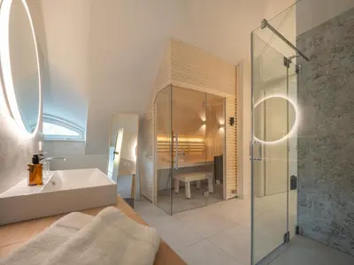 Ein Bett oder Betten in einem Zimmer der Unterkunft Alte Bäckerei Königstein Aparthotel und Café