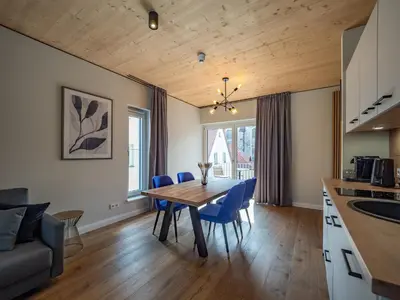 Küche/Küchenzeile in der Unterkunft Alte Bäckerei Königstein Aparthotel und Café