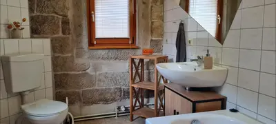 Ein Badezimmer in der Unterkunft Ferienwohnung am Bächelweg