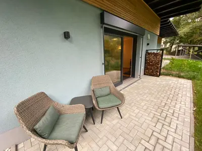 Grundriss der Unterkunft Luxuriöses Ferienapartment A2 mit umzäunten Garten, 55qm