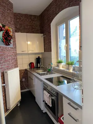 Küche/Küchenzeile in der Unterkunft Ferienwohnung STENJA
