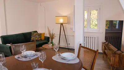 Ein Sitzbereich in der Unterkunft Kavaliershaus neben Schloss Rauenstein